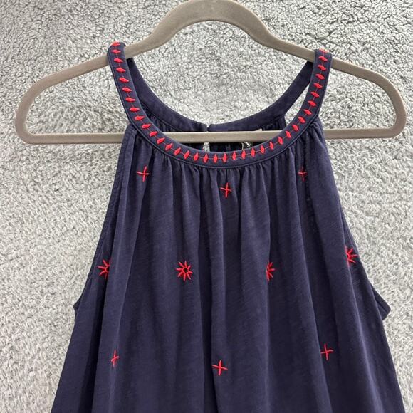 Eddie Bauer‎ Women's Large Blue Tank Top Red Embroidered Design Summer Vacation - Picture 2 of 12